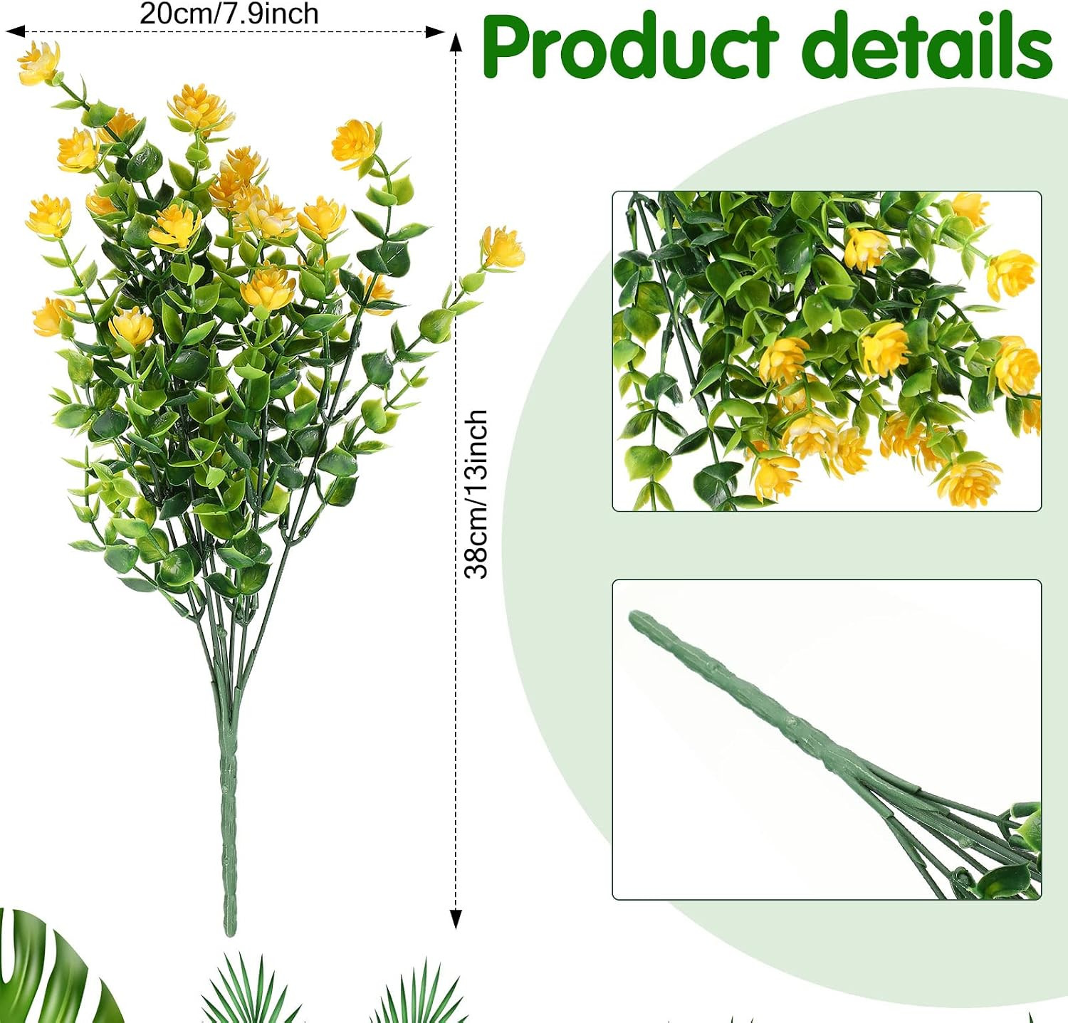 24 UV Resistant Artificial Flower Bundles for Outdoor & Indoor Decor