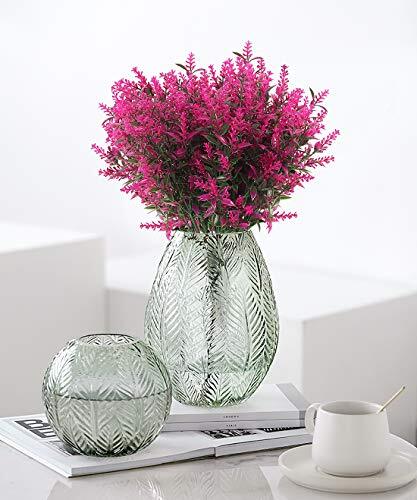 Artificial Flowers Fake Outdoor Plants Faux UV Resistant 8 Bundles Fuchsia