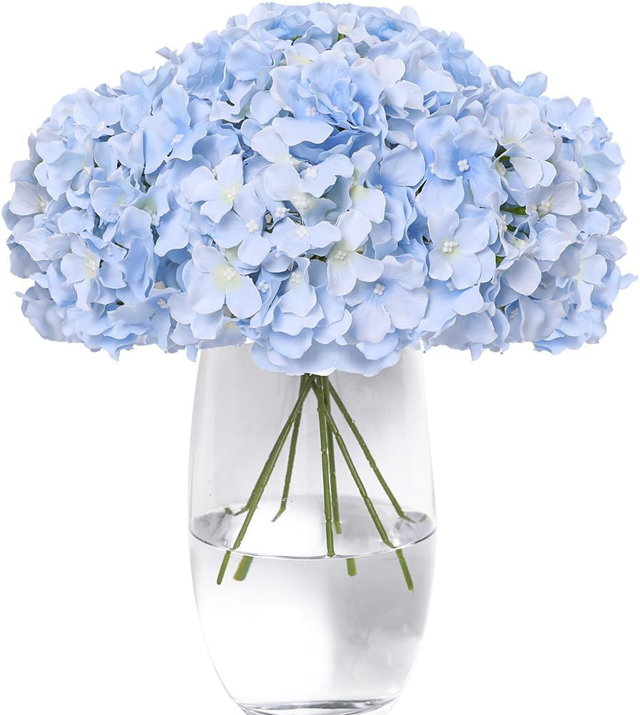 Hydrangea Artificial Flowers -12 pcs Realistic Fake Hydrangea Silk Flowers with