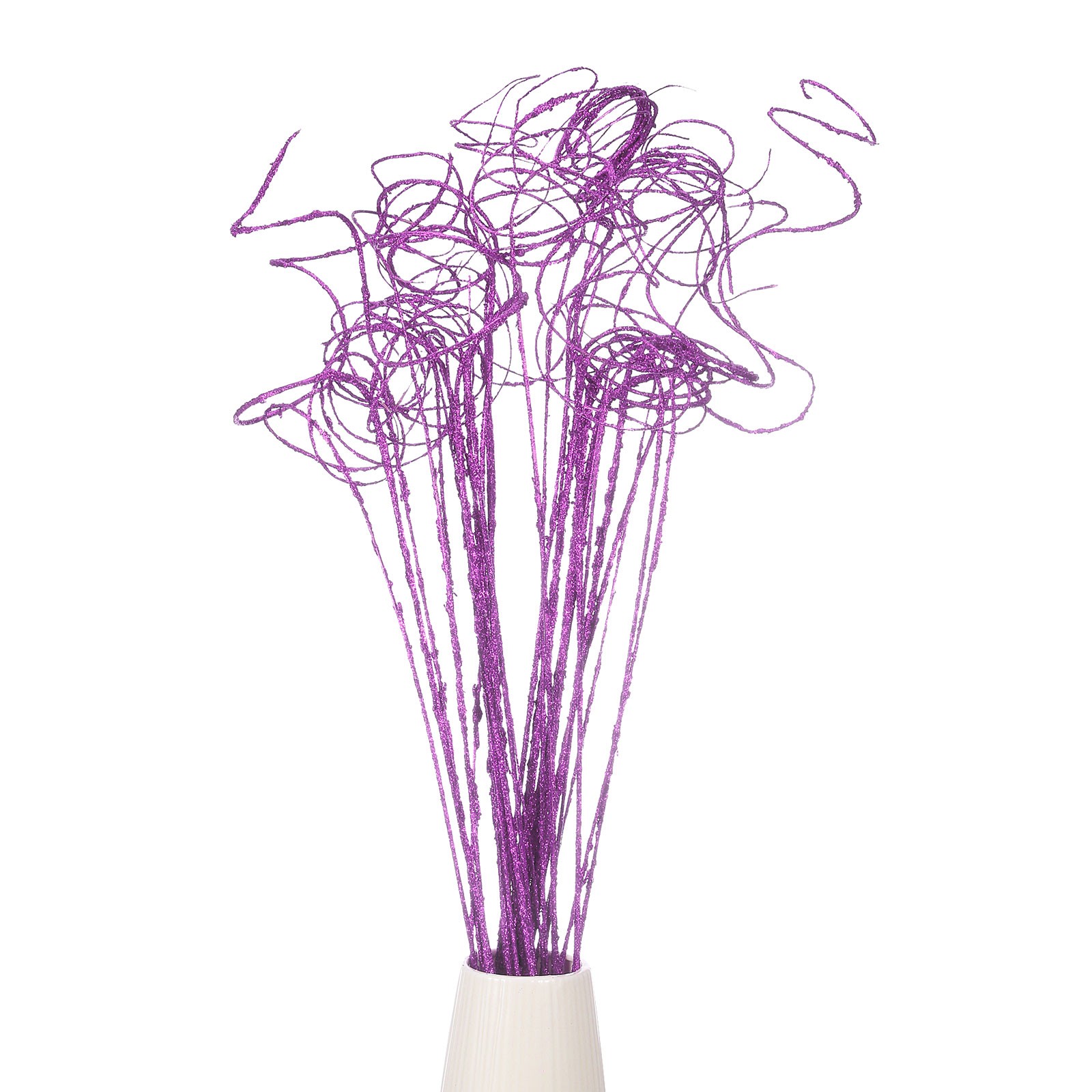 30 Pcs Glitter Dried Curly Willow Branches Natural Branches Twigs, Purple