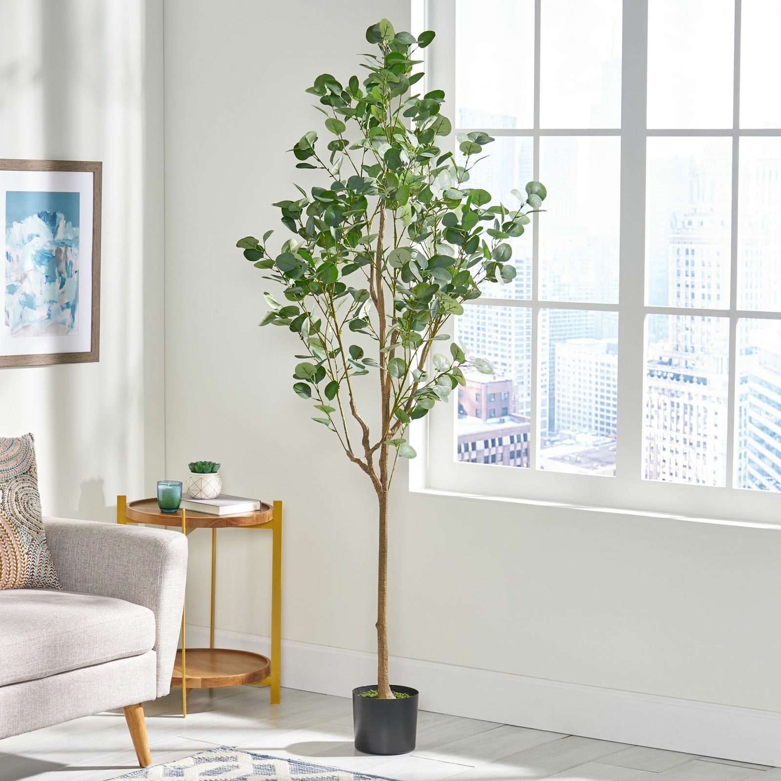 Adair Artificial Tabletop Eucalyptus Tree, Green
