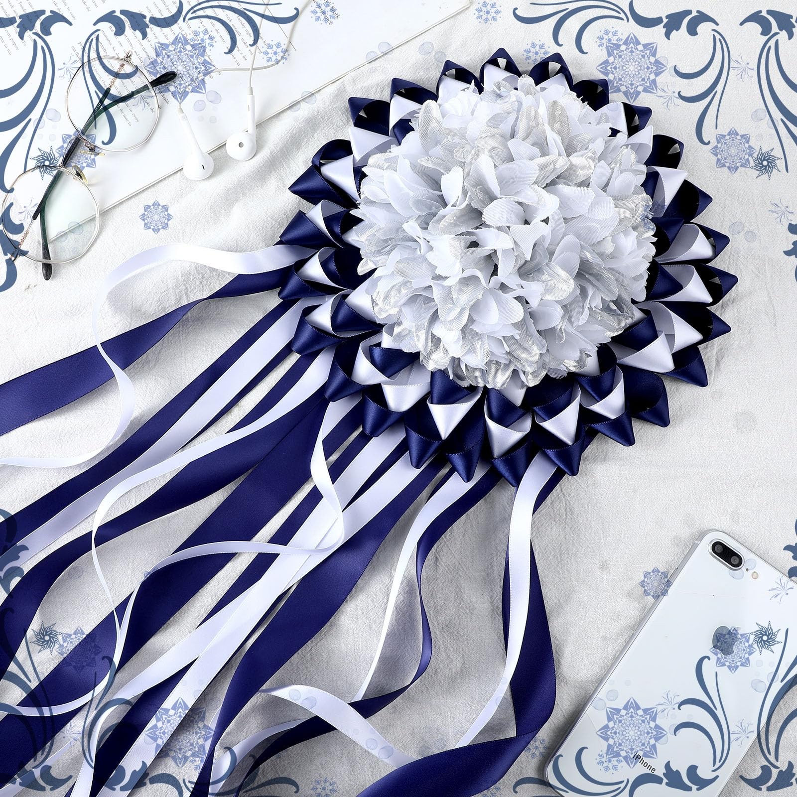 Homecoming Mum Flower Decoration 6.5/4.5 Inch Artificial Chrysanthemum 28 PCS