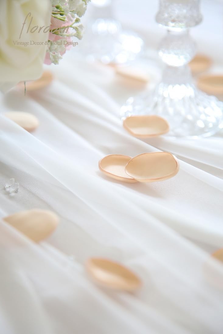 300pcs Rose Petals Champagne Faux Silk Flower Petals for Wedding Flower Girl …