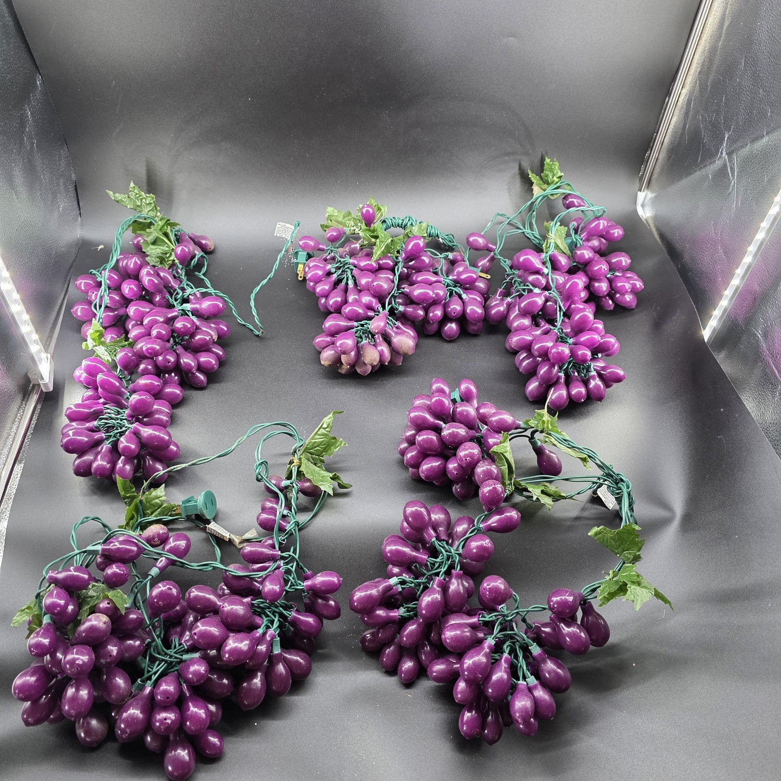 5 Sets of Vintage Purple/Pink Grape 3 Cluster String Lights Working