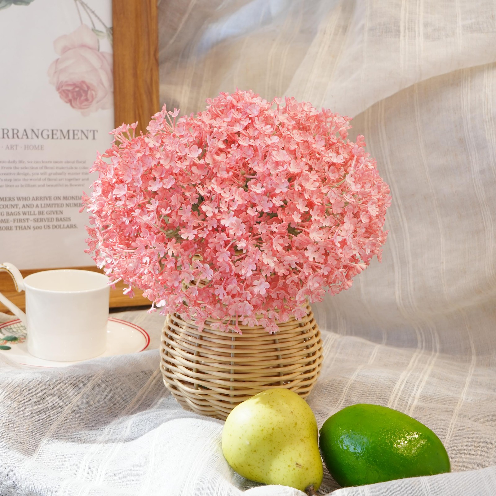 12 PCS Babys Breaths Artificial Flower Bouquets Fake Faux Gypsophila Decor