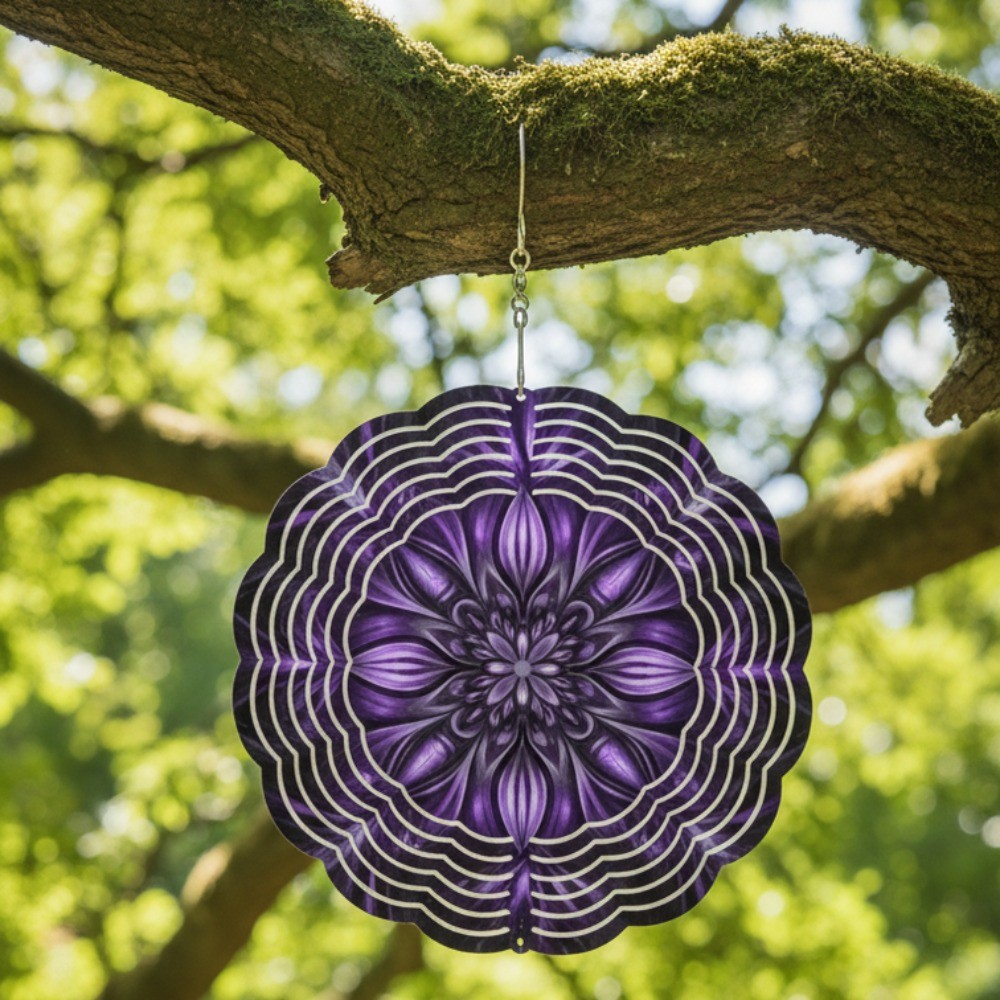 Metal Wind Spinner Hanging Sculpture Garden Courtyard Balcony Spring Decor
