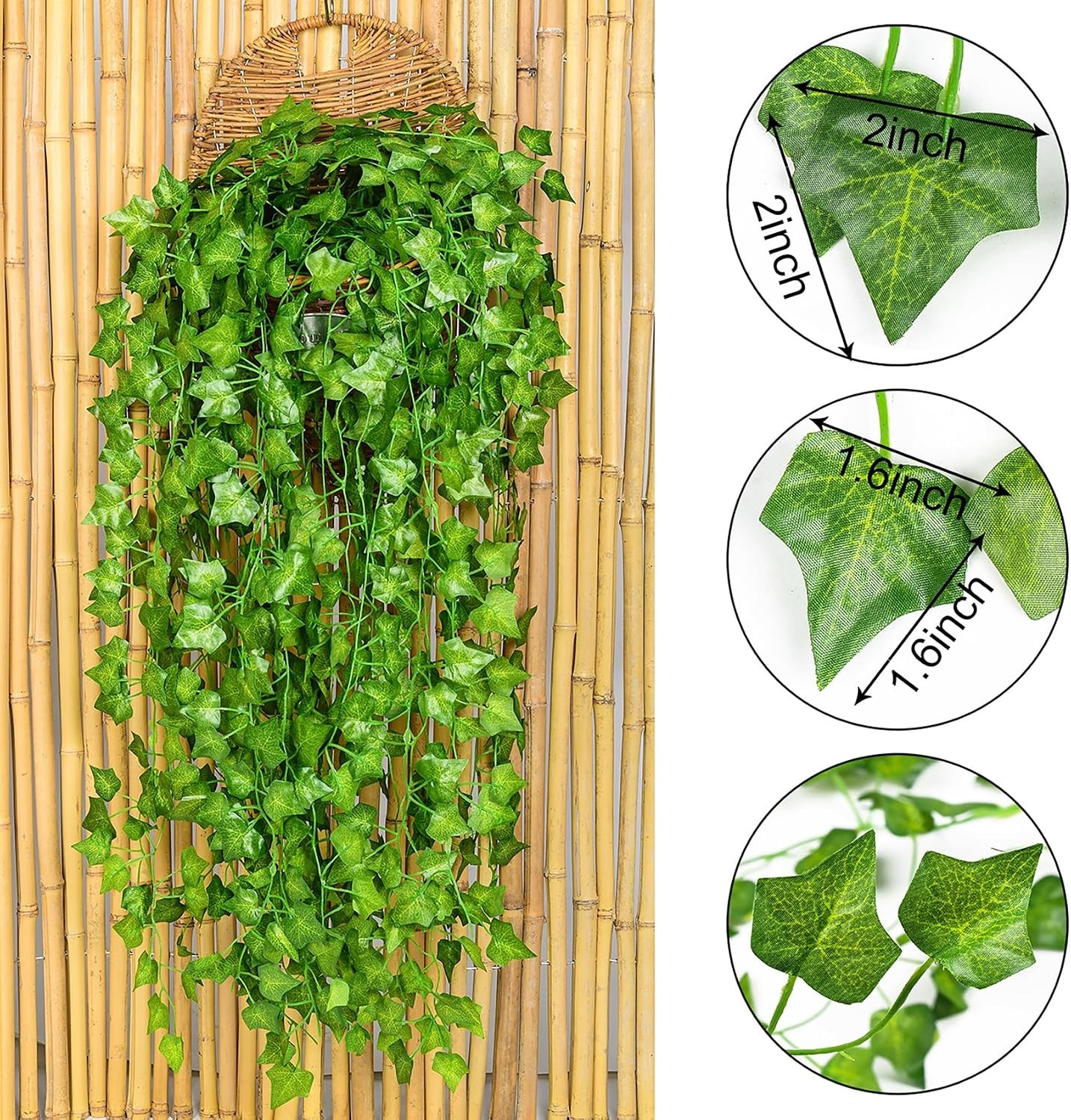 84 Feet 12 Strands Artificial Ivy Leaf Plants Vine Hanging Garland Fake Foliage