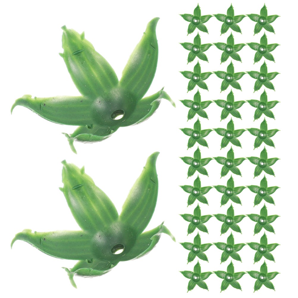 240Pcs Reusable Plastic Flower Sepals Artificial Rose Parts Green Floral Decor