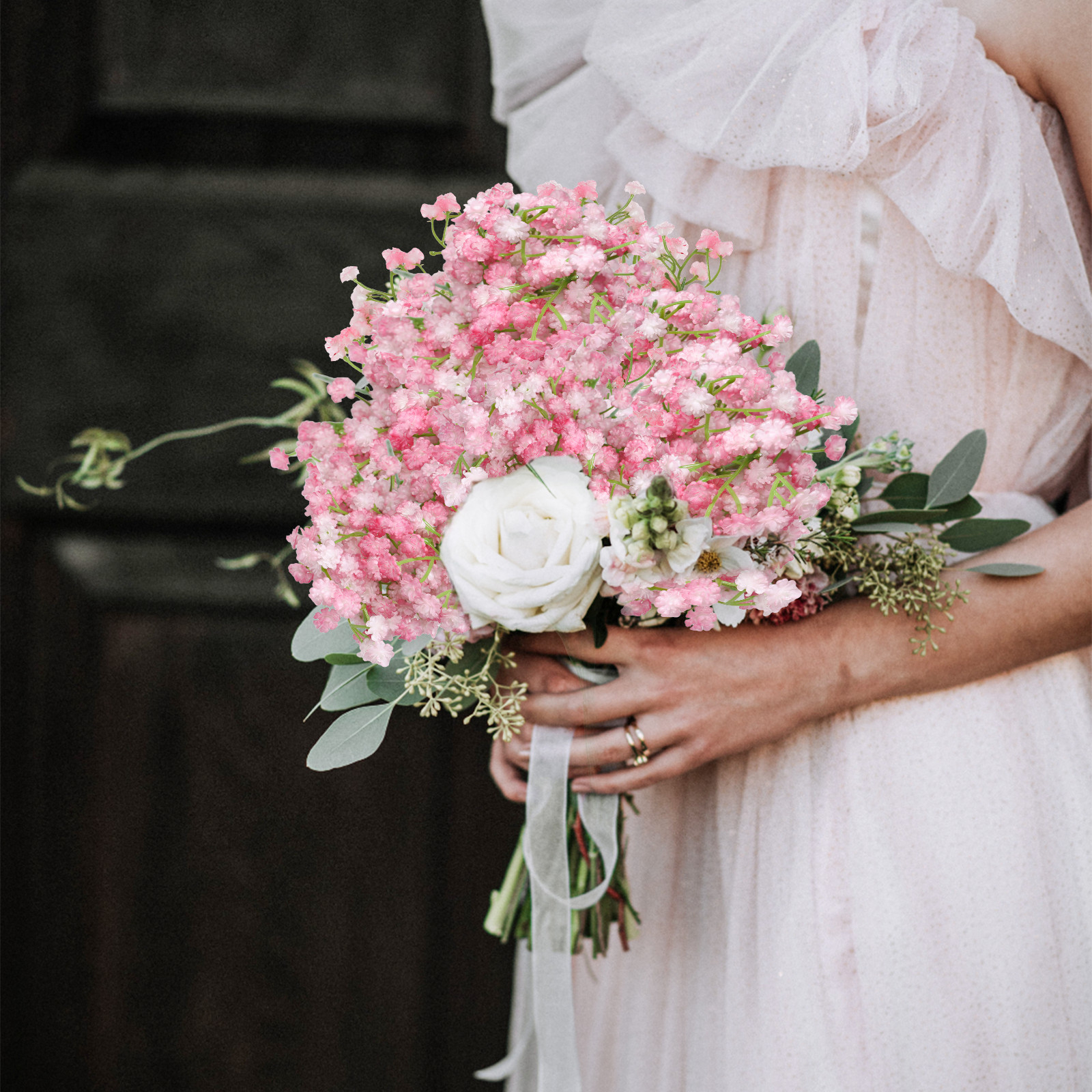 18Pcs Artificial Babys Breath Flowers Silk Gypsophila Wedding Bouquet Home Decor