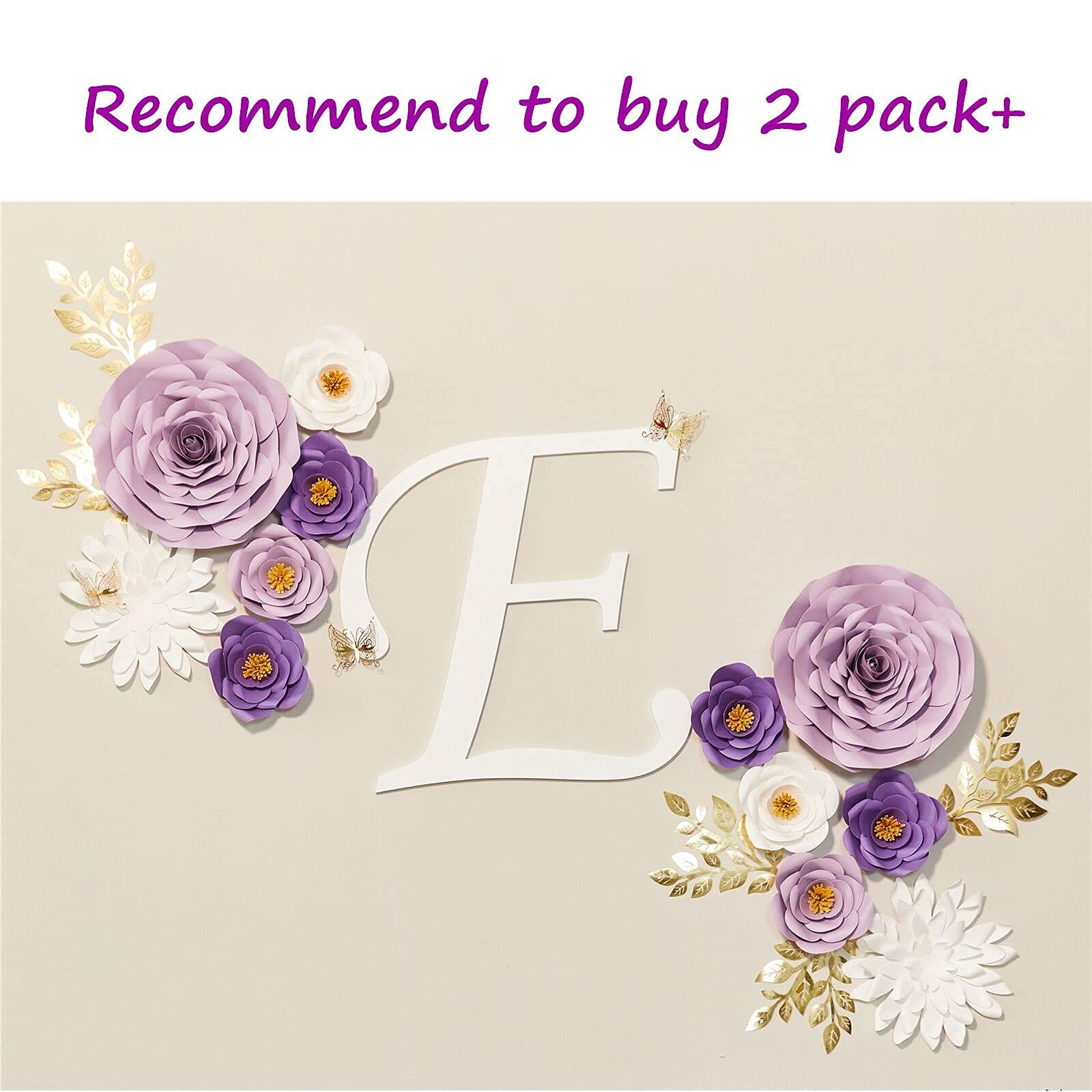 Purple Roses Paper Flowers Decorations for Wall, Giant Floral Wall Decor for …
