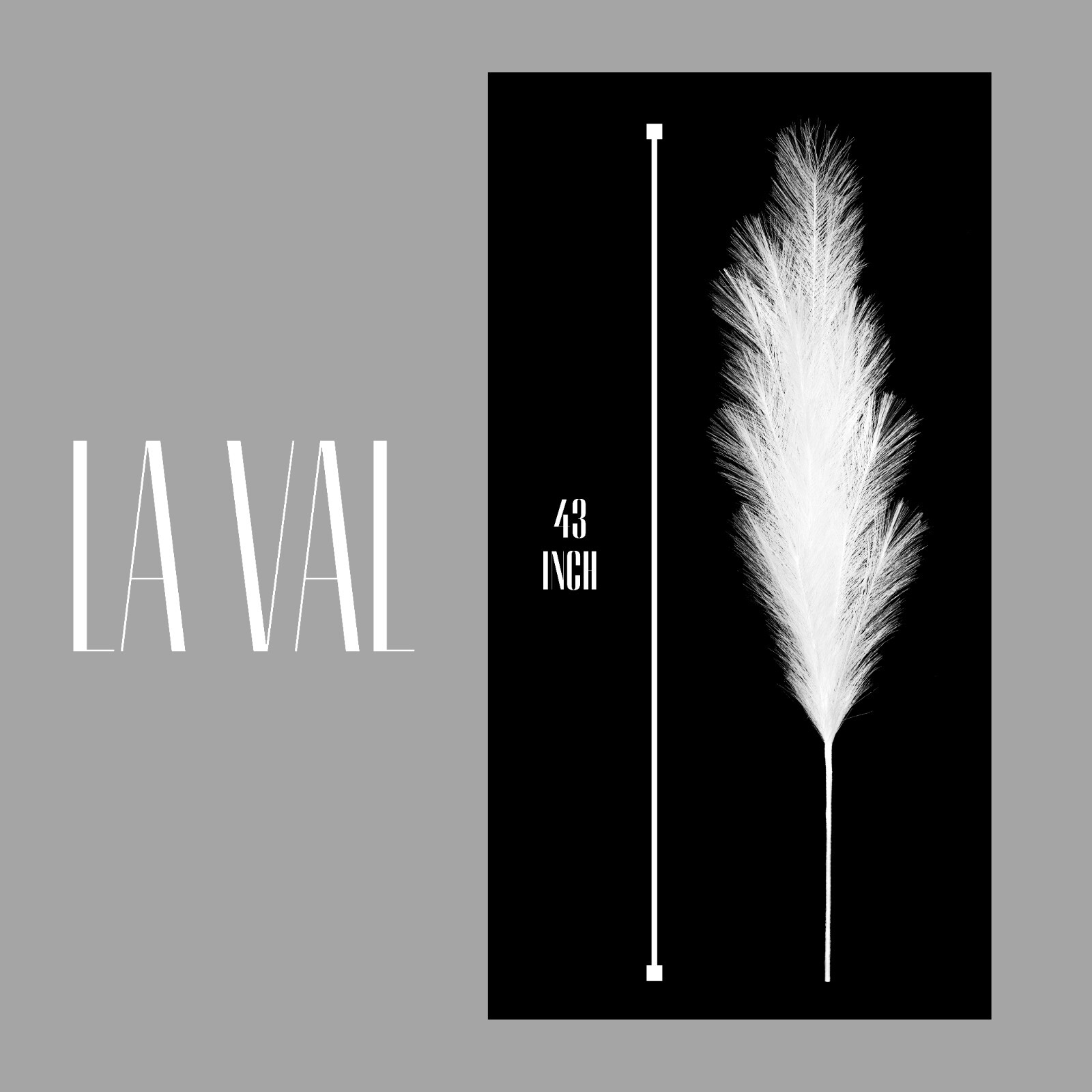 LA VAL Faux Pampas Grass Tall 43″ 110cm 3pc Modern