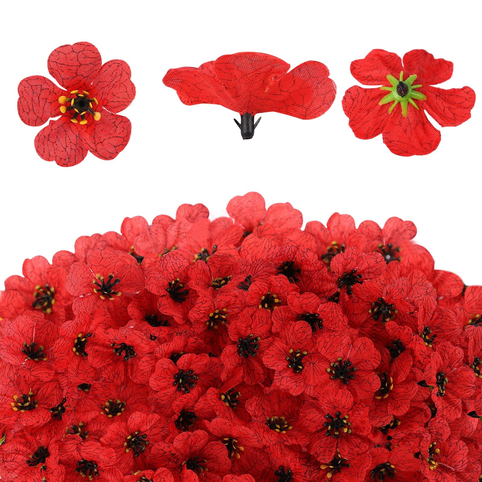 50 PCS Red Violet Artificial Flower Heads For Crafts Detachable Silk Fake DIY