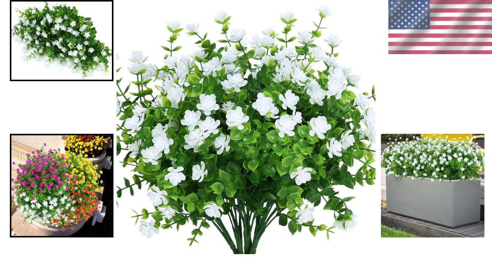 4 Realistic Plastic Boxwood Flowers – Ideal for Indoor, Outdoor & Wedding Spaces
