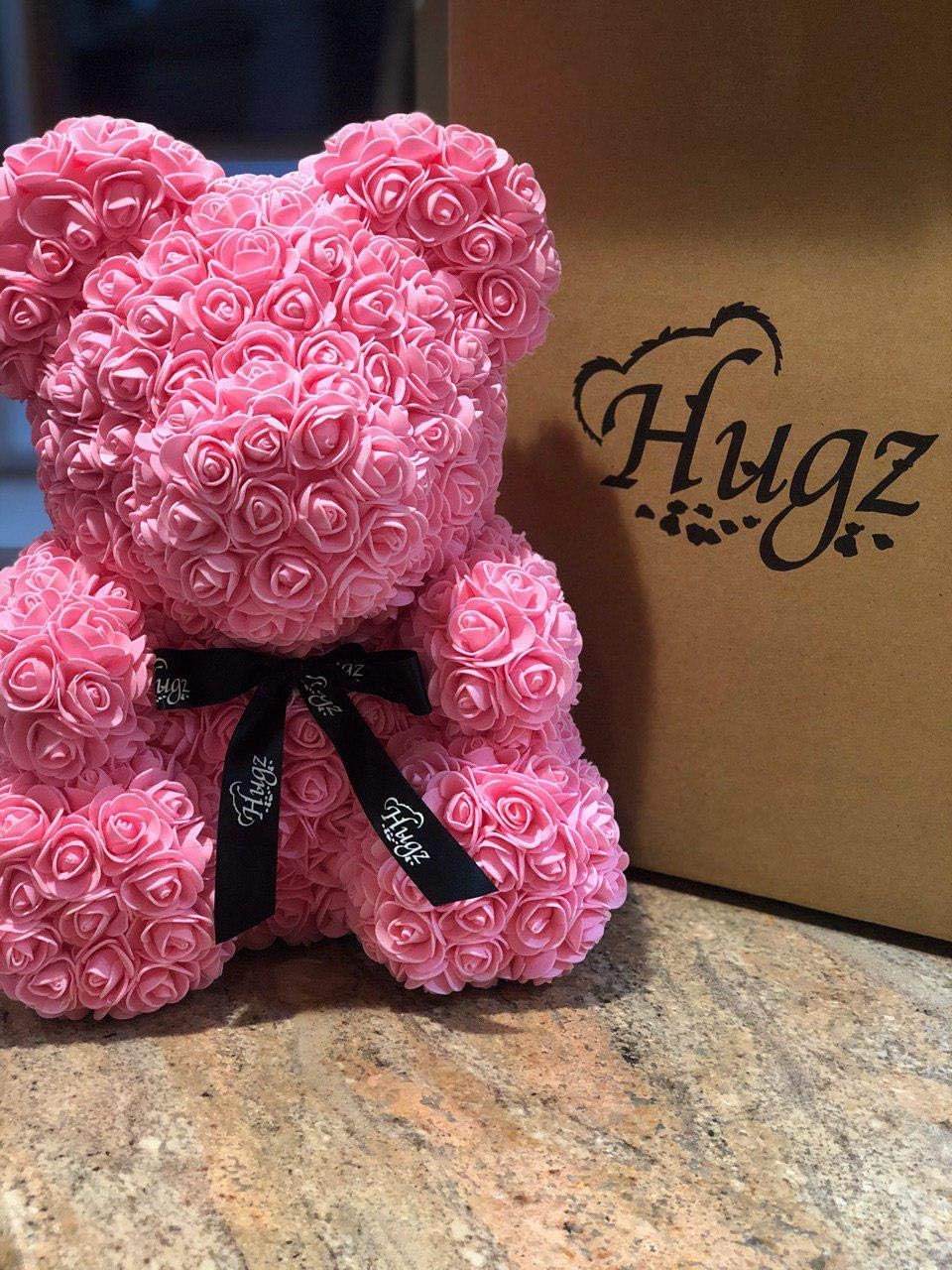 Large 16 inch Rose Bear Rose Teddy Bear Artificial Rose Flower Girlfriend Gift