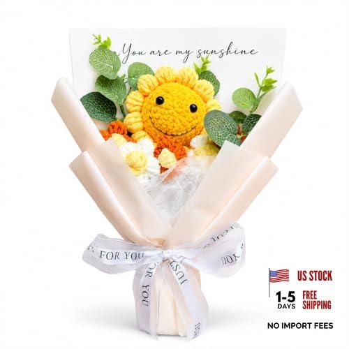 Crochet Sunflower Bouquet – “You are my sunshine” Artificial Flower Rose Gold
