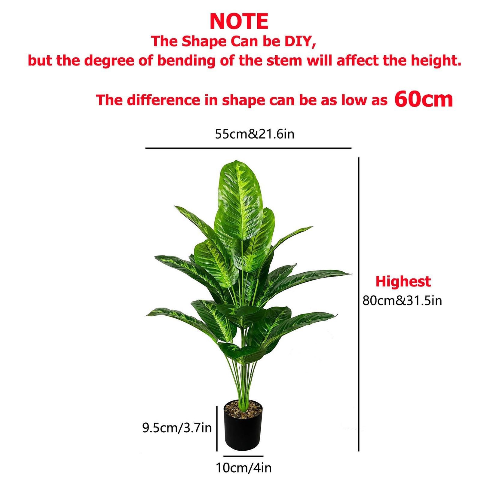 Rozwkeo Artificial Plants in Pots Large Fake Tree Floor Faux Tropical Plants …