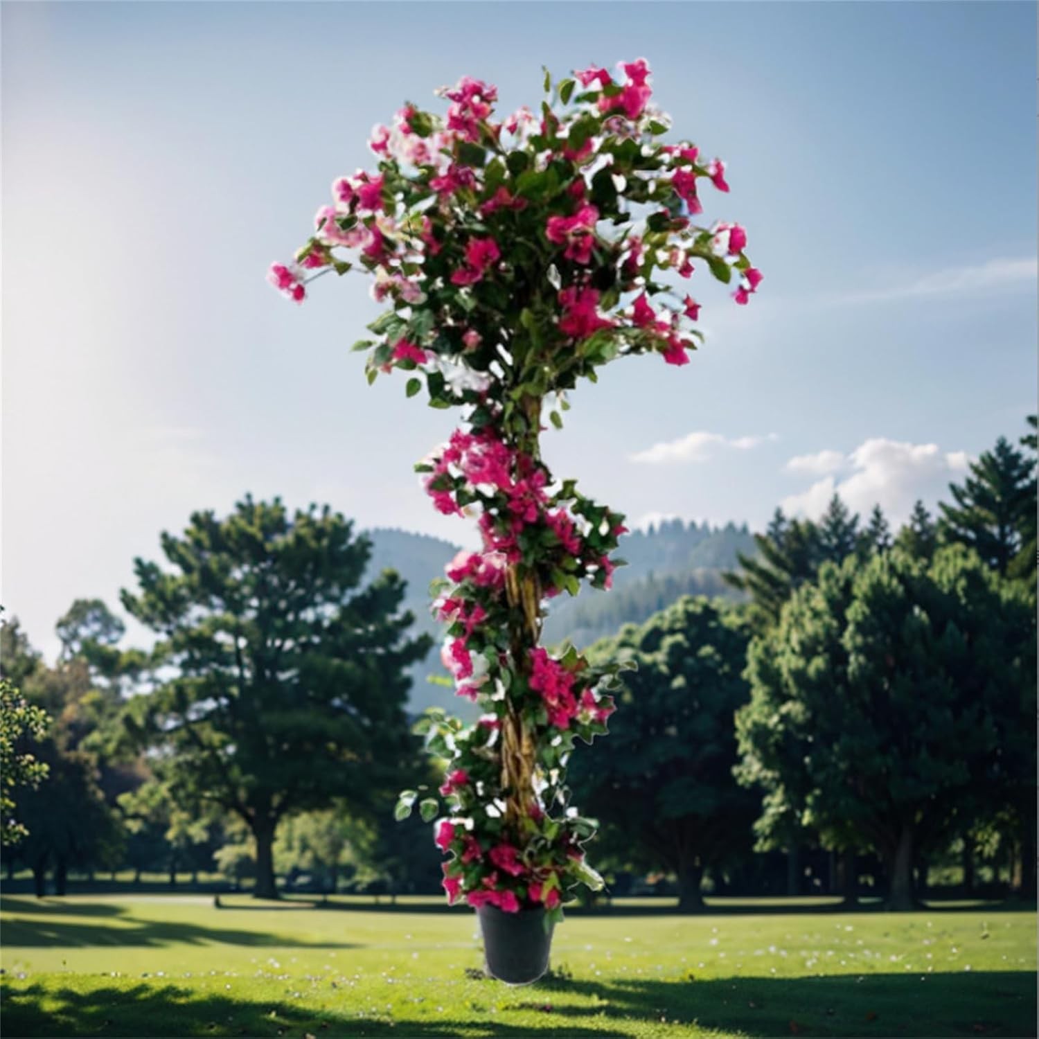 Artificial Flower Tree, 125cm Tall Faux Potted Floral Tree, Fake Indoor Tree