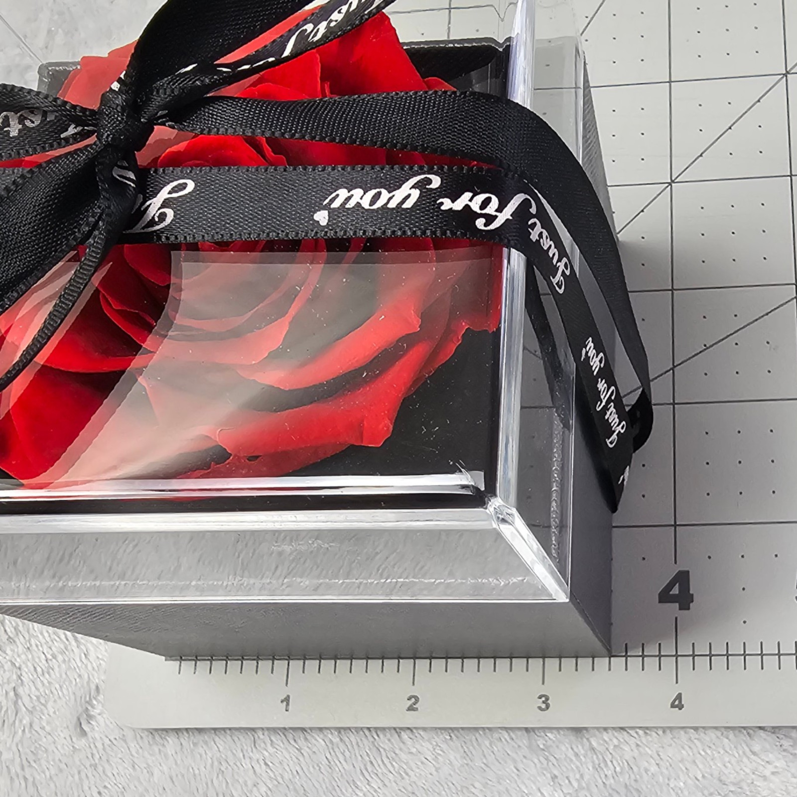 Eternal Love Preserved Real Red Rose Acrylic Gift Box with Drawer Valentine Gift