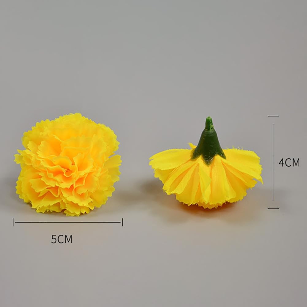 30 Pcs Artificial Marigold Flower Heads Fake Diwali Flowers Halloween Faux Fl…