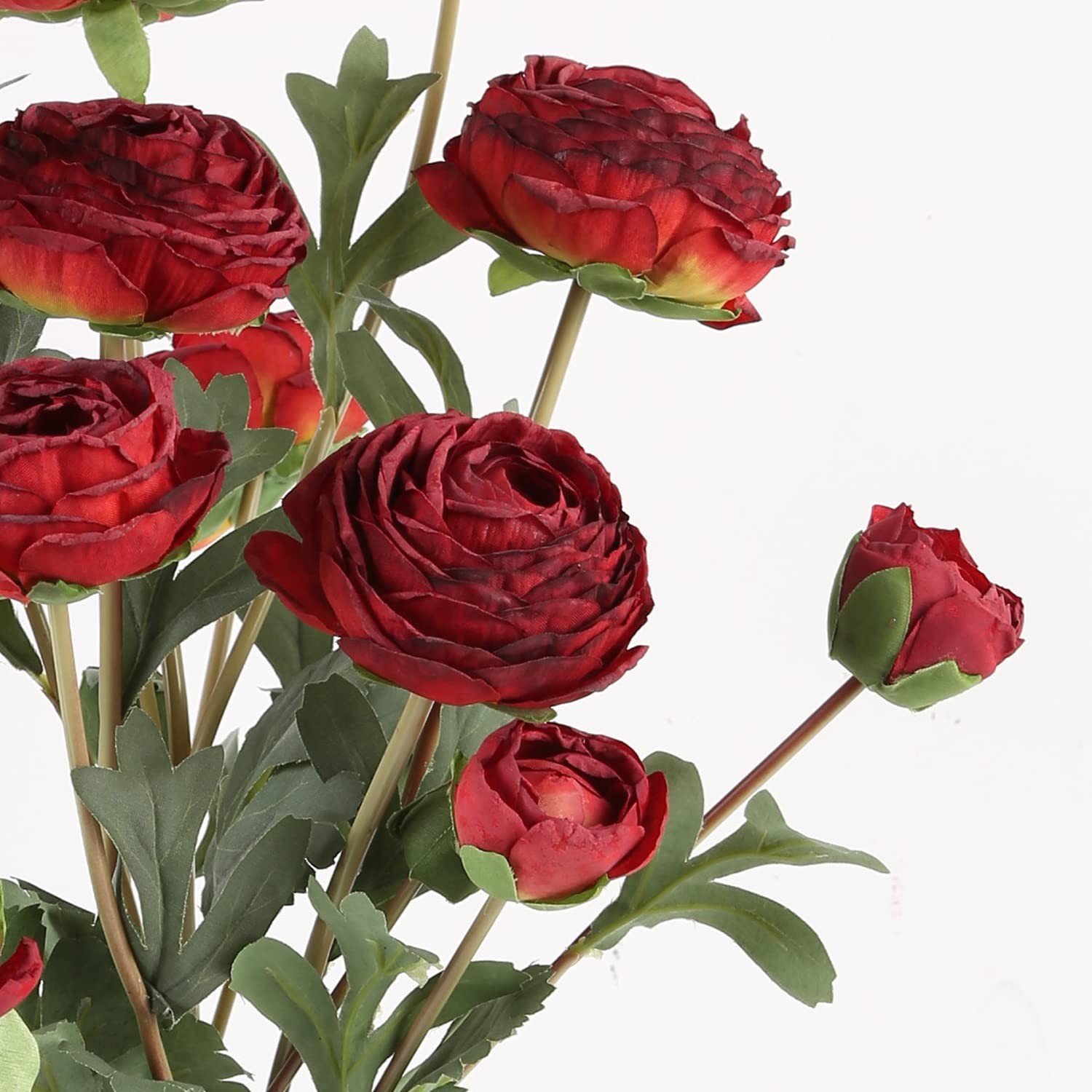 Ranunculus Artificial Flower,Silk Flowers Fake Persian Buttercup Flower 18 He…