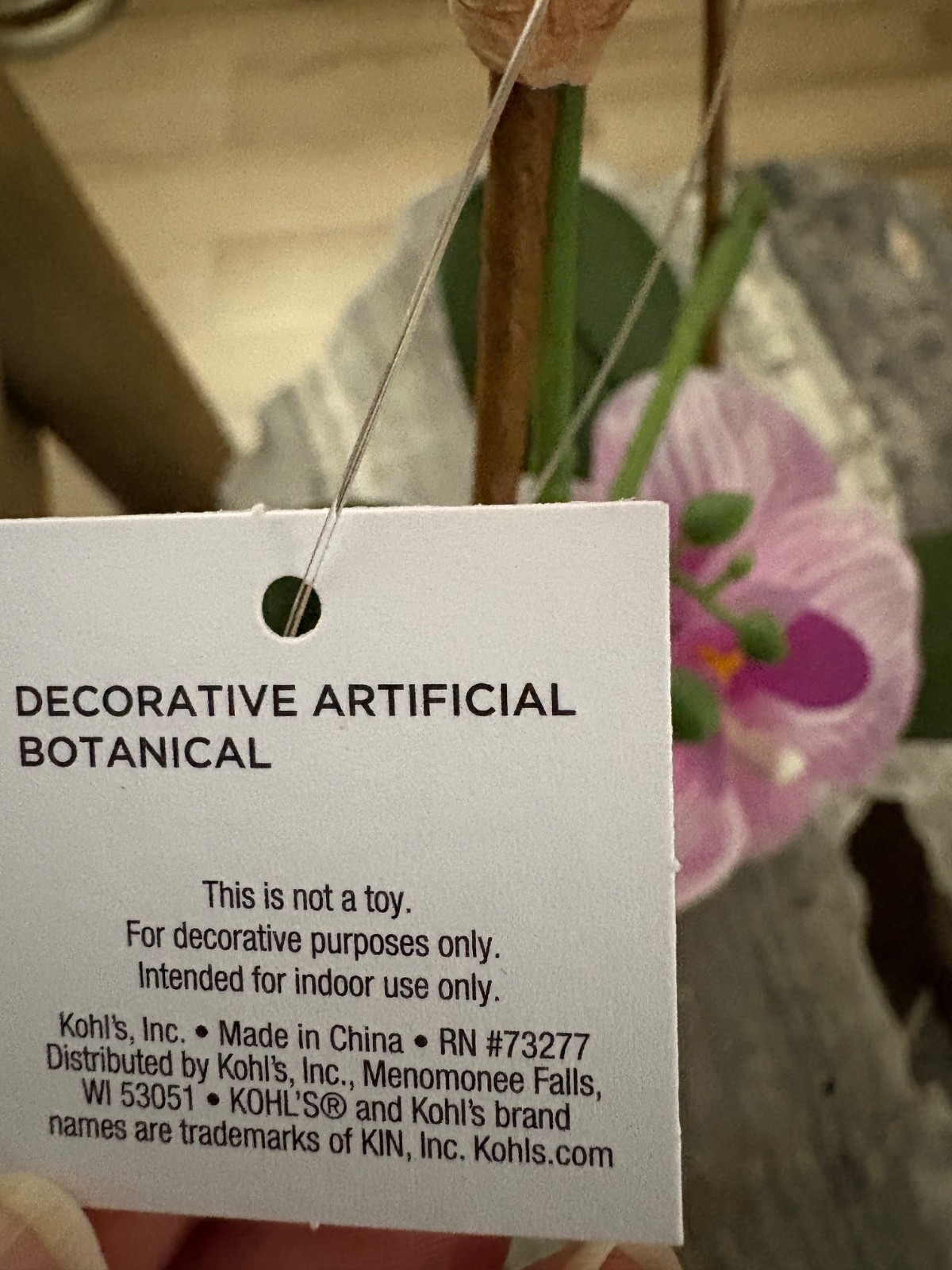 NWT 17 inch Faux Purple Decorative Orchid with Planter