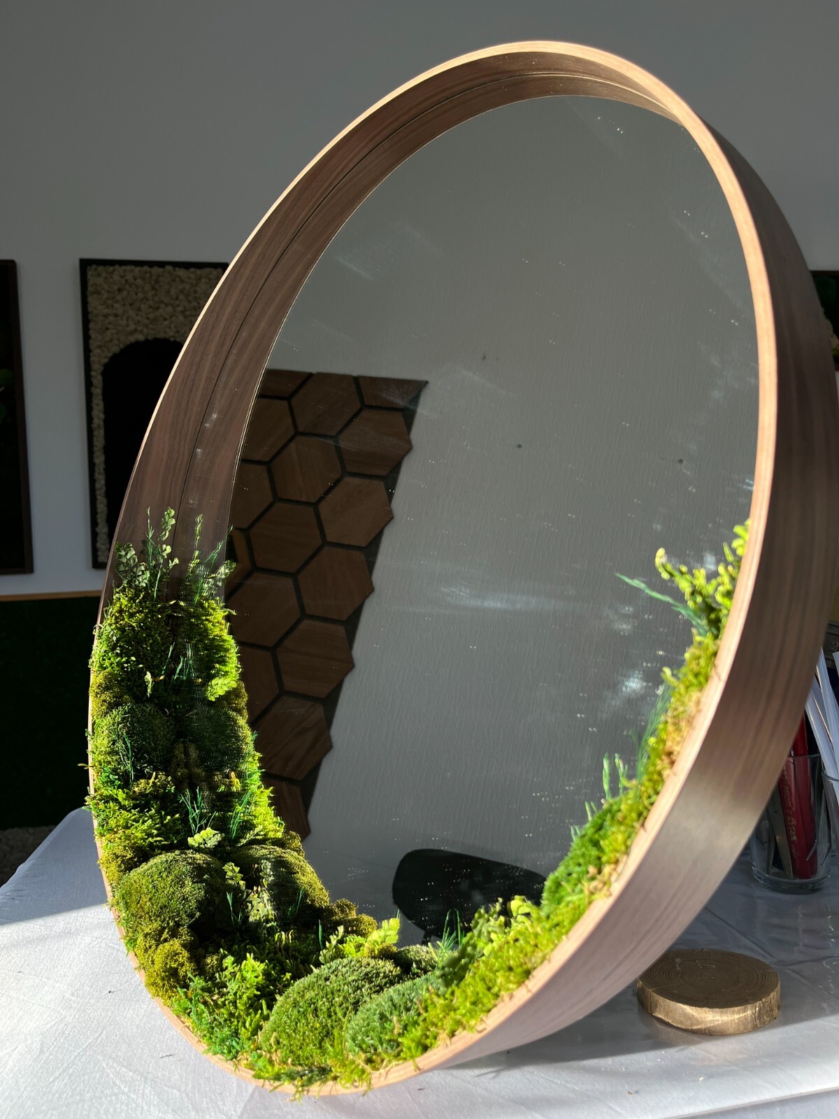 Moss Art Mirror, Mirror with moss, Moss Art decor, Moss mirror, Eco decor mirror