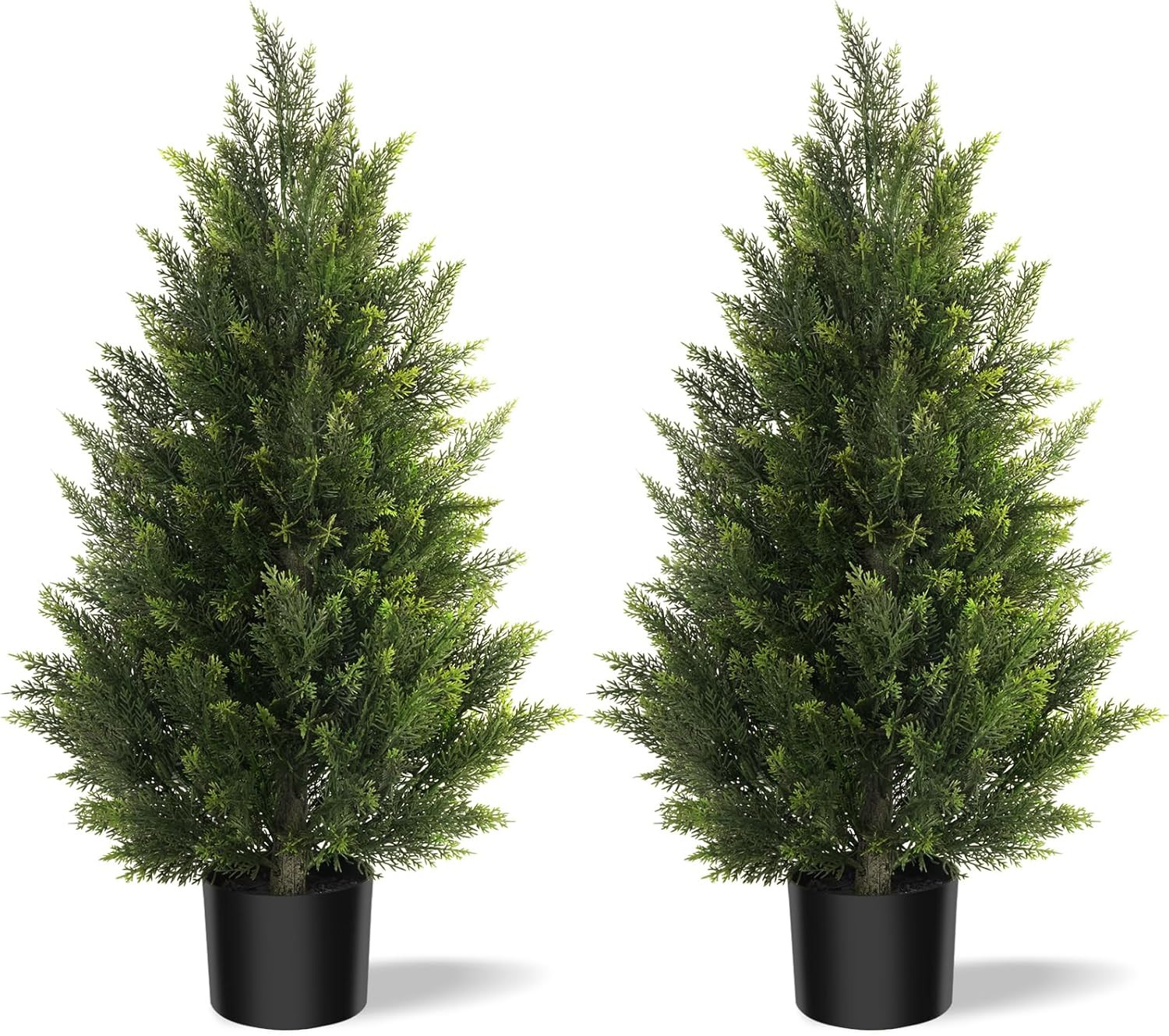 Vitalismo Outdoor Artificial Cedar Topiary Tree, Faux Evergreen Shrubs for Front