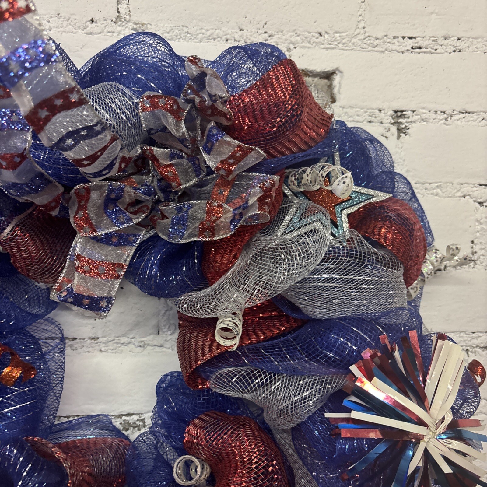 VTG Patriotic Wreath Independence Day 4th Of July Red White Blue 250 Years