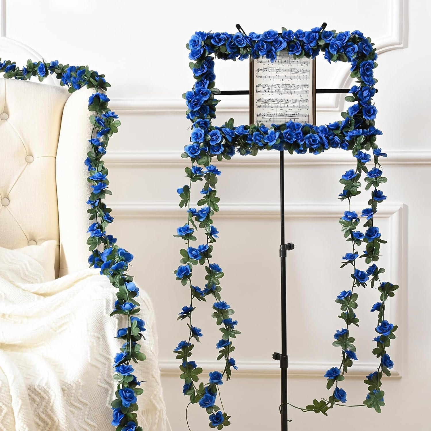 Flower Garland Rose Vines, 5 Strands 41Ft Flowers Vines for Bedroom, Rose Flower