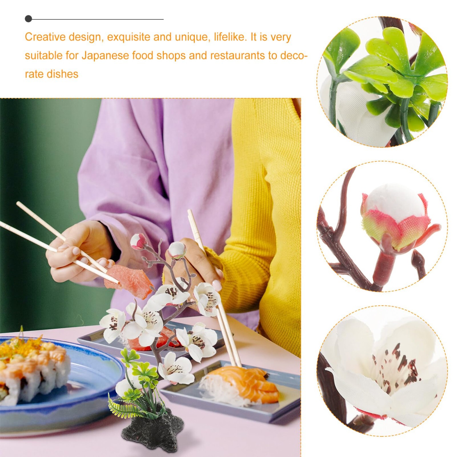 Blossom Platter Decoration Japanese Sushi Plate Ornament 2.36 X 2.36 X 8.26 i…