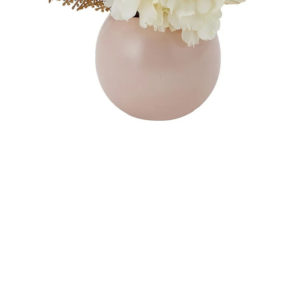 Artificial Fake Dried Mixed Flowers Pink Vase Floral Decor Home Plant Faux House