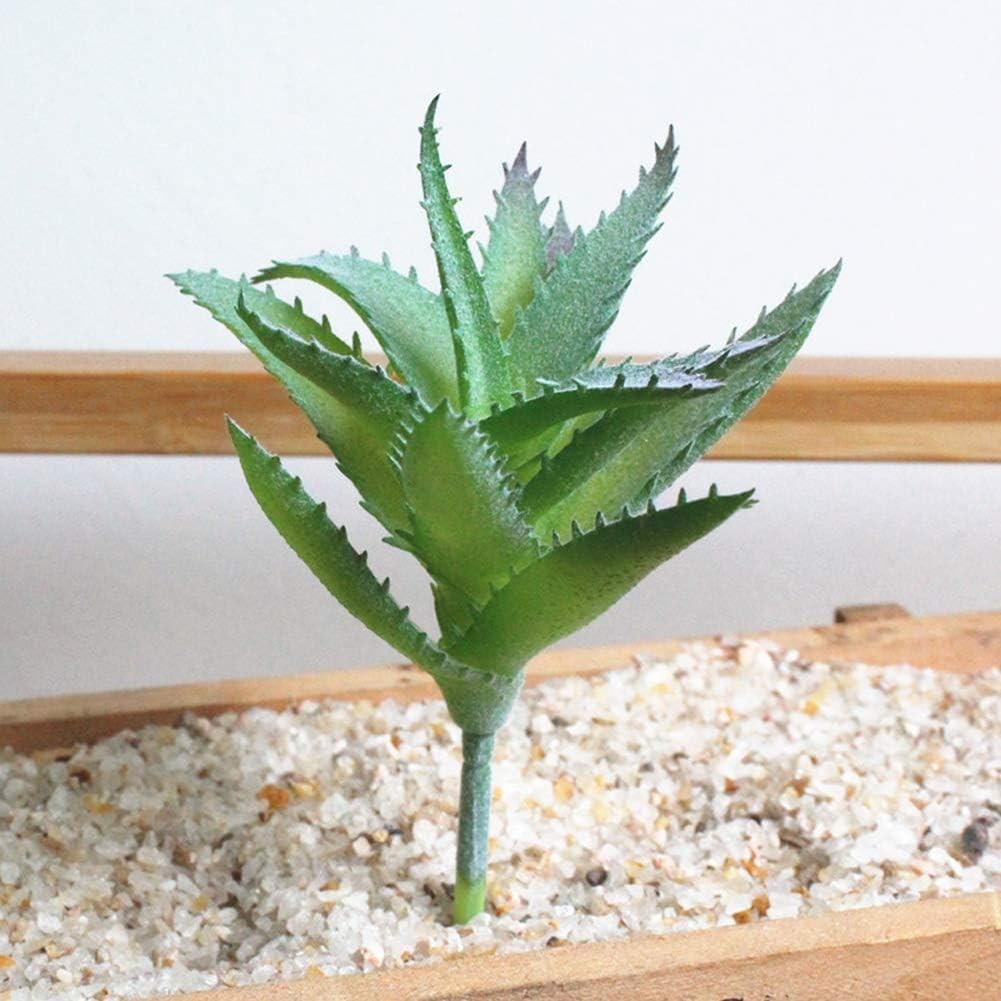 1Pc Green Artificial Succulents Aloe, Artificial Succulent Plant Fake Aloe Re…