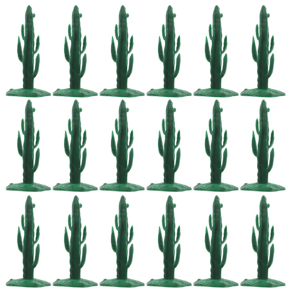 40 PCS Simulated Cactus Mini Artificial Figurines Miniature Fake Toy Craft