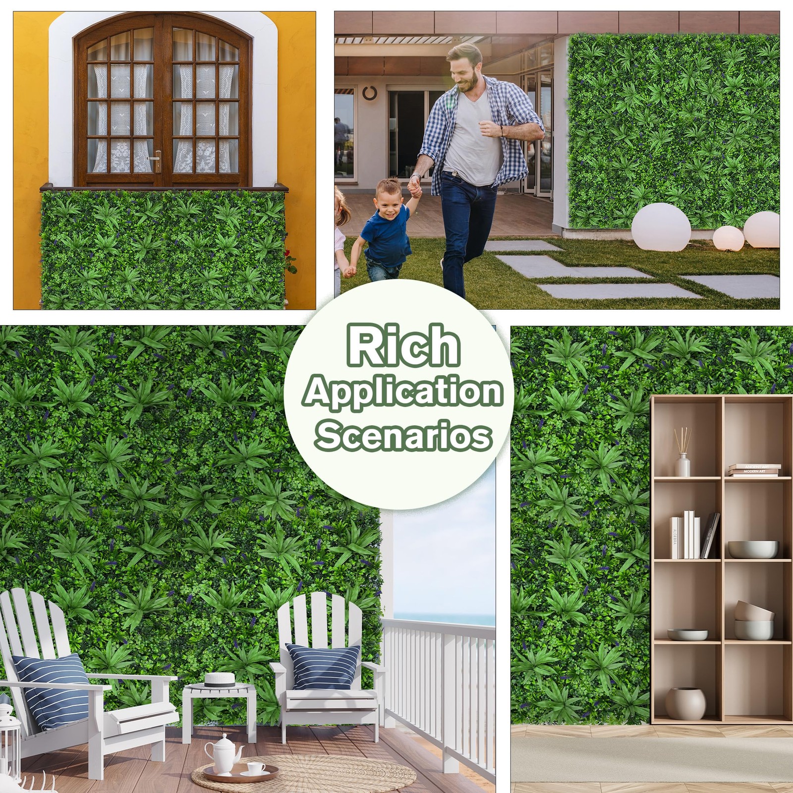 20″x 20″(8P), Artificial Greenery Grass Wall Boxwood Plant Panels