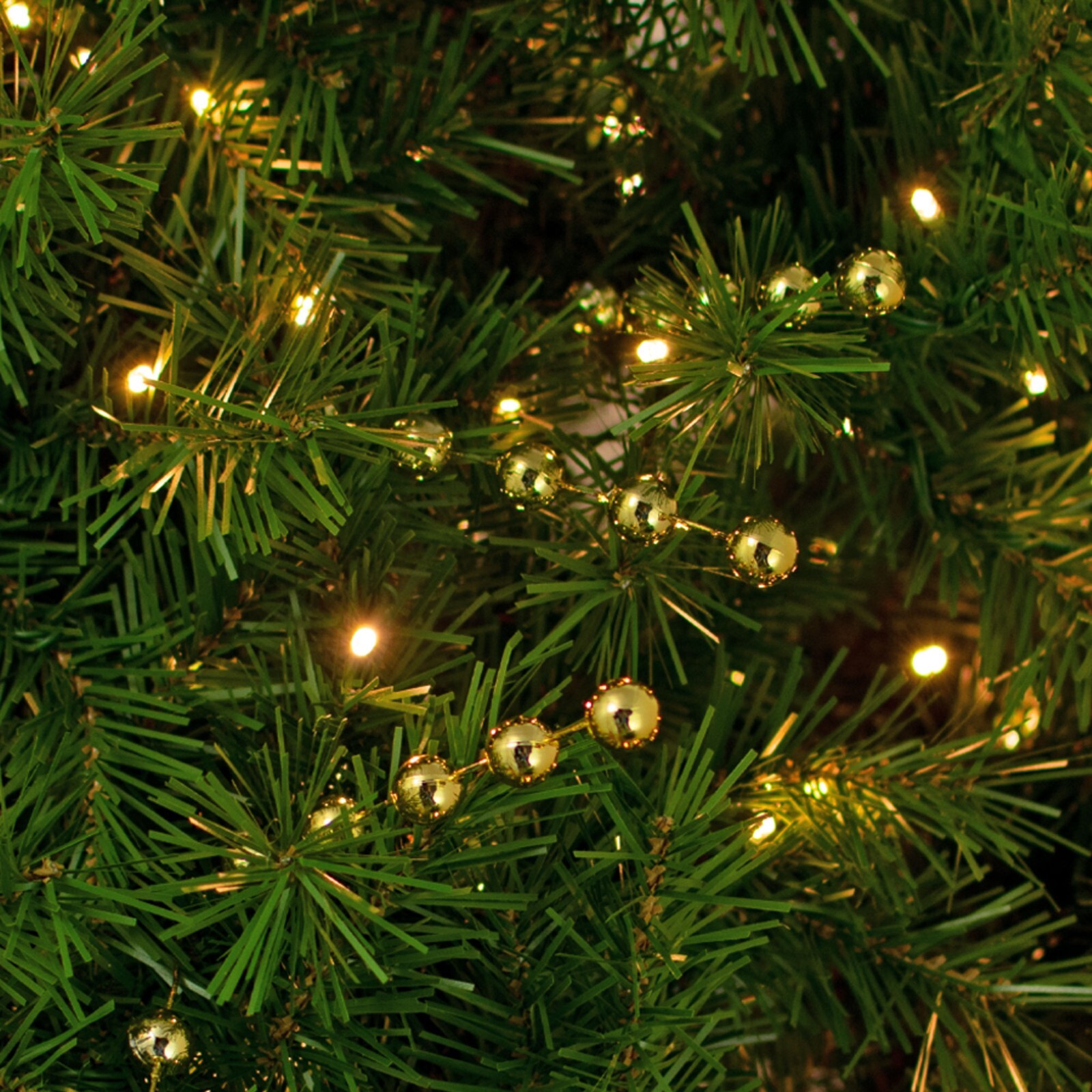 Artifical Gold Berry Stem Branches Christmas Tree Ornament Picks, Pack of 48