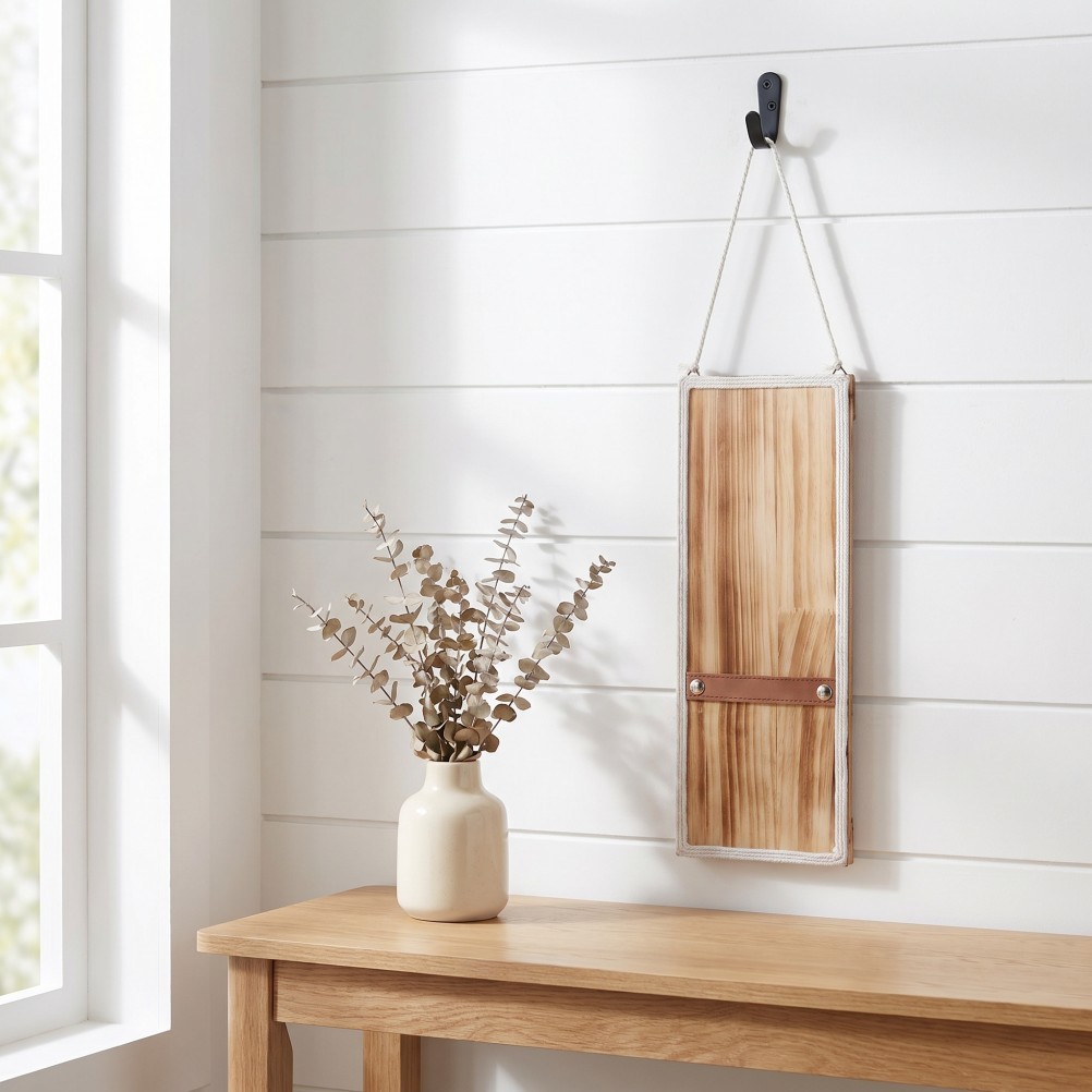 Rustic Wooden Wall Vase: Hanging Wall Decor Holder for Artificial Floral