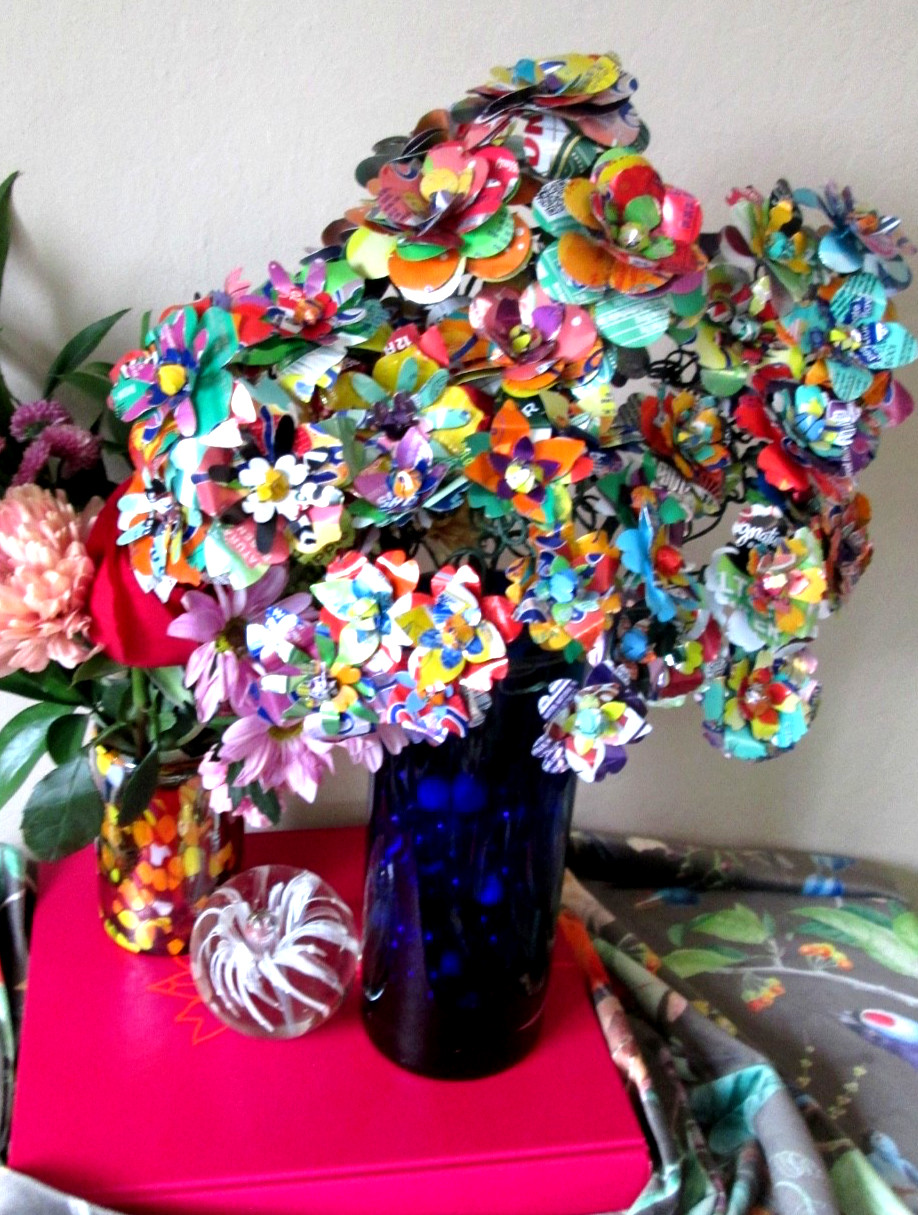 Flower Boquet Upcycled Floral Stems (x5 multicolor) Weddings Gifts Decor