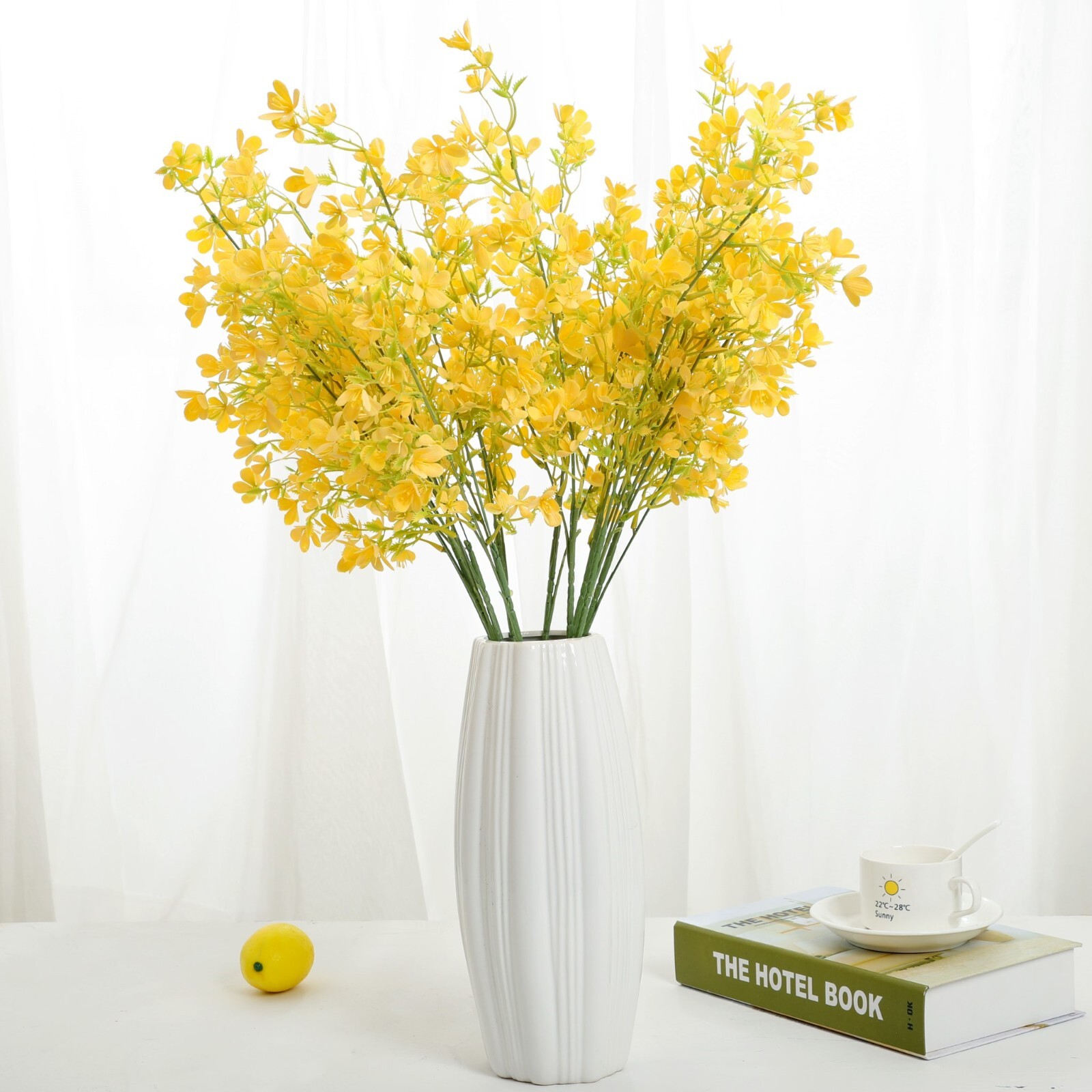 Grand Verde Artificial Flowers Long Stems Plastic Faux Bouquet, Bulk Lot 5pcs