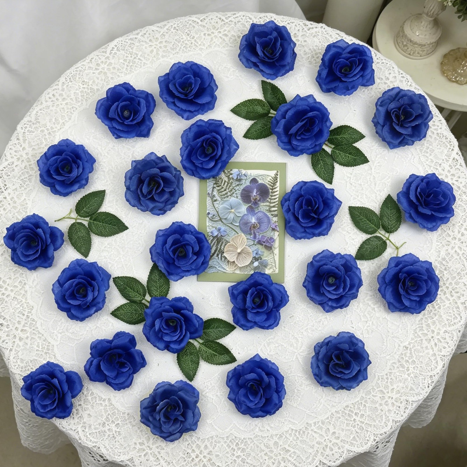 50 Pcs Rose Flower Head, Artificial Flowers Bulk for DIY Crafts, 3in Fake Ros…
