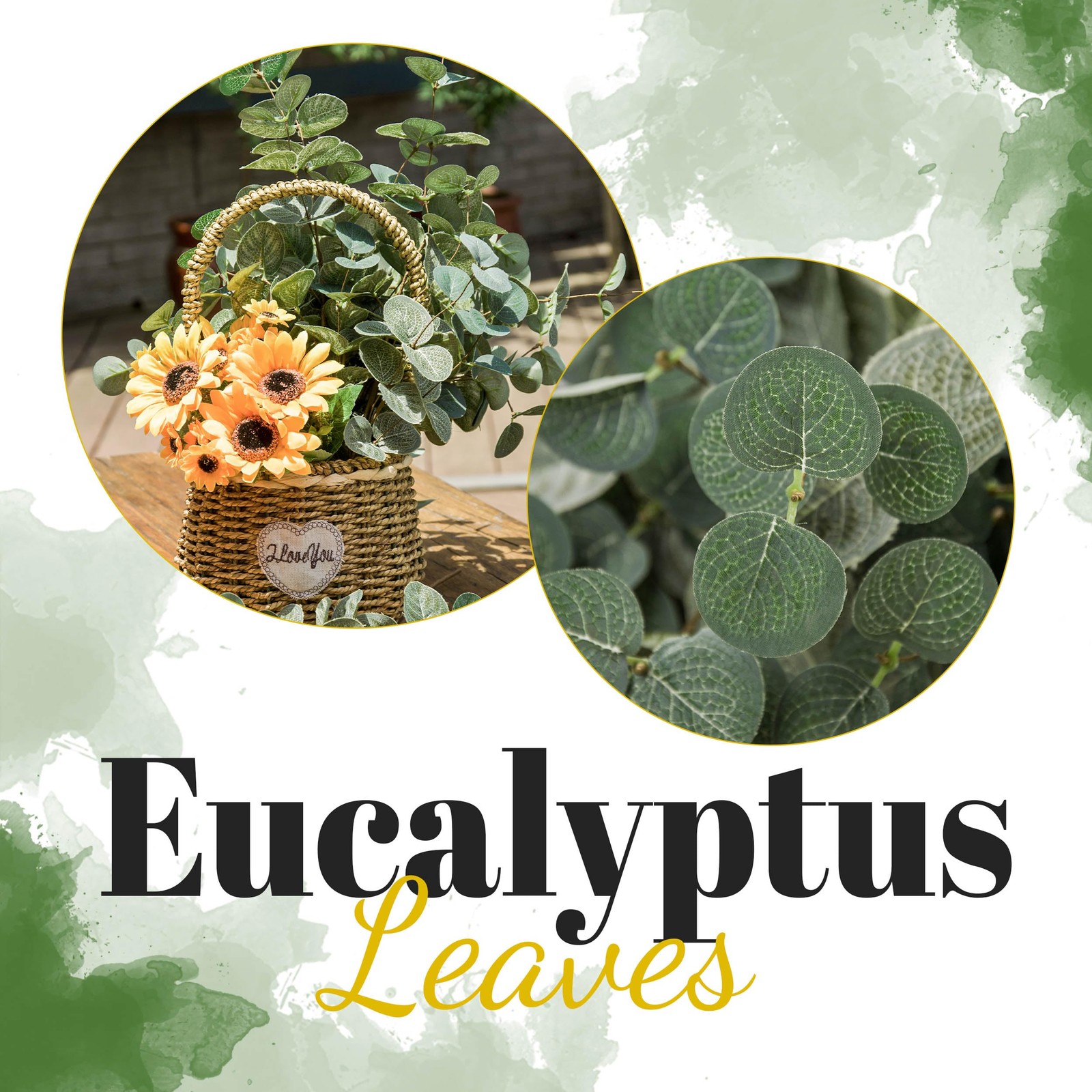 6pcs Artificial Eucalyptus Leaves Stems Bulk 24.8” Silver Dollar Eucalyptus A…