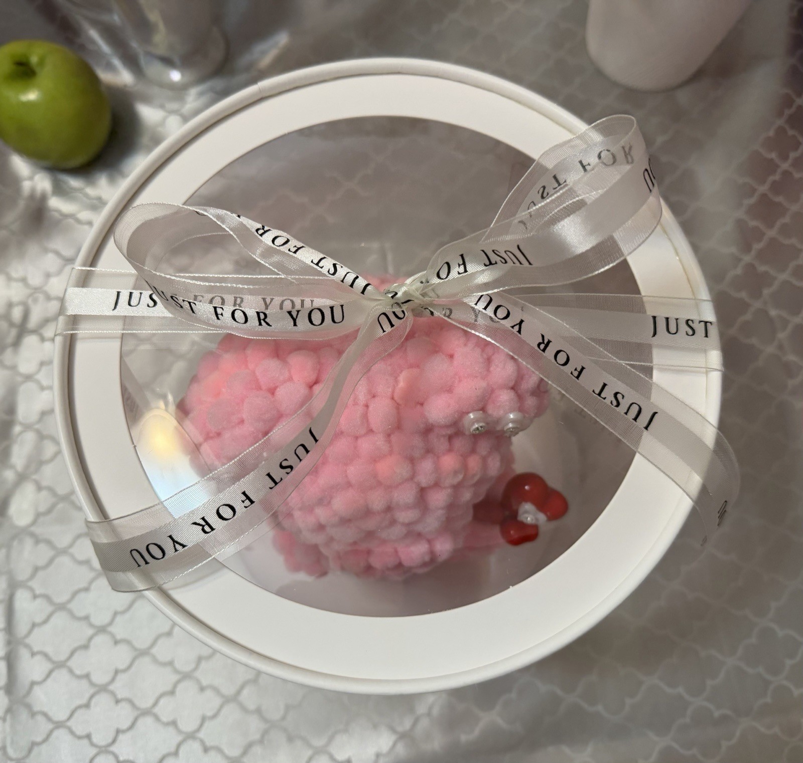 Adorable Pink Marshmallow Teddy Bear 9″-Unique Handmade Gift for Mother’s Day