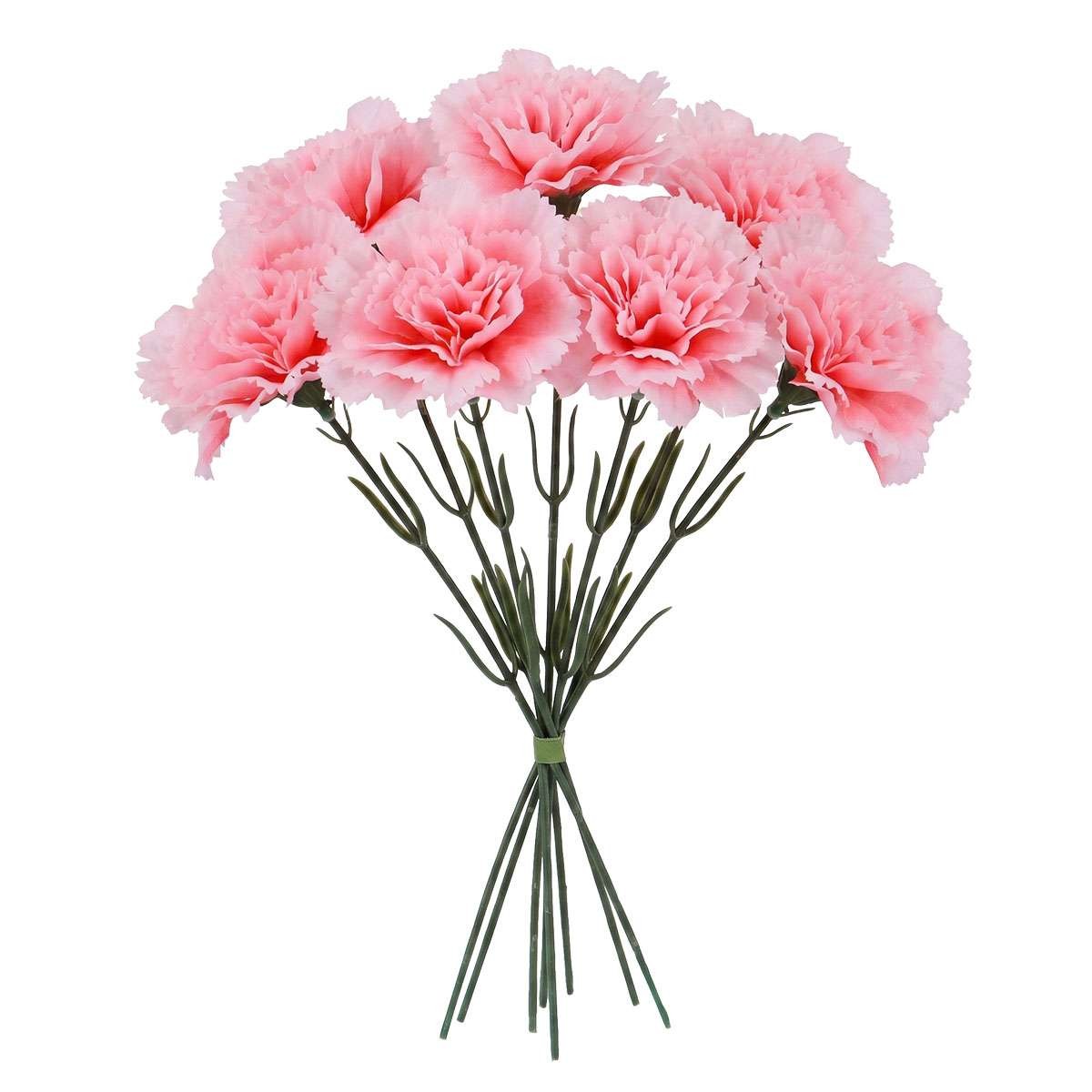 1/6/12PCS Artificial Carnation Flowers Silk Stem Wedding Funeral Bouquet Decor