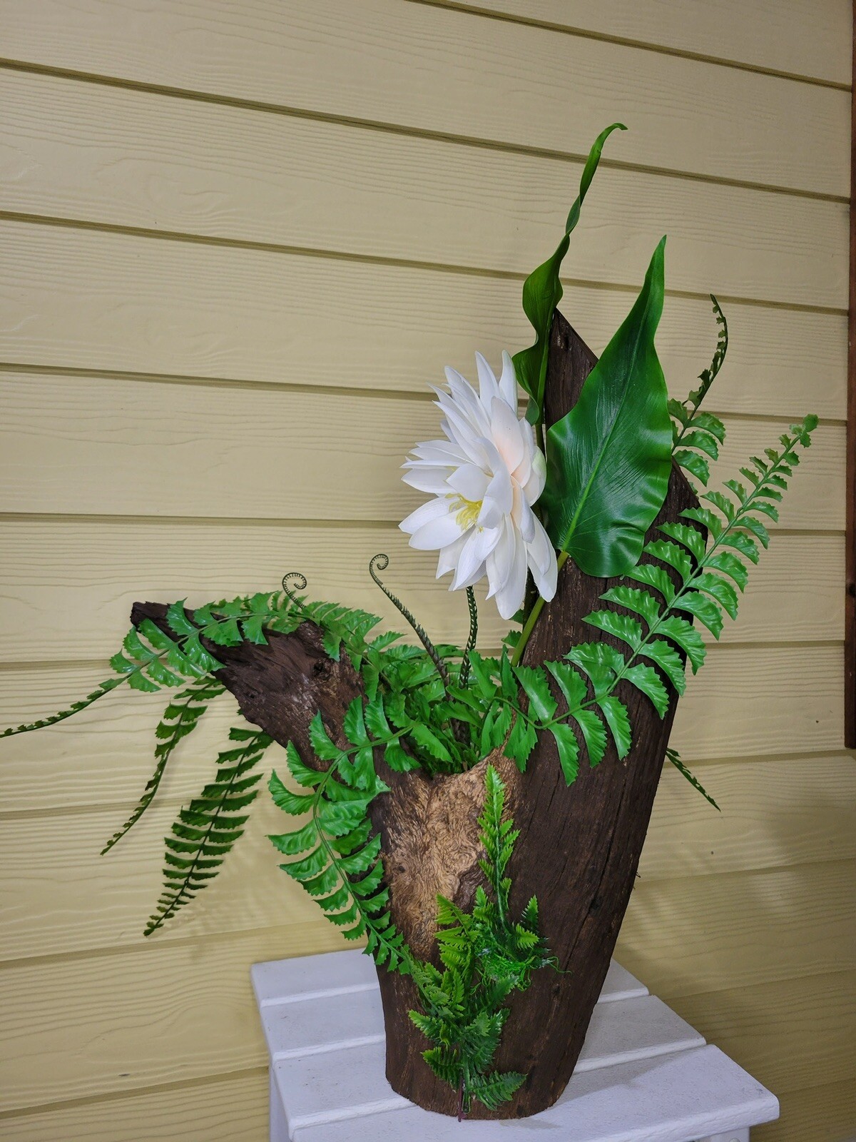 Real Wood Rustic Artificial Flower Arrangement