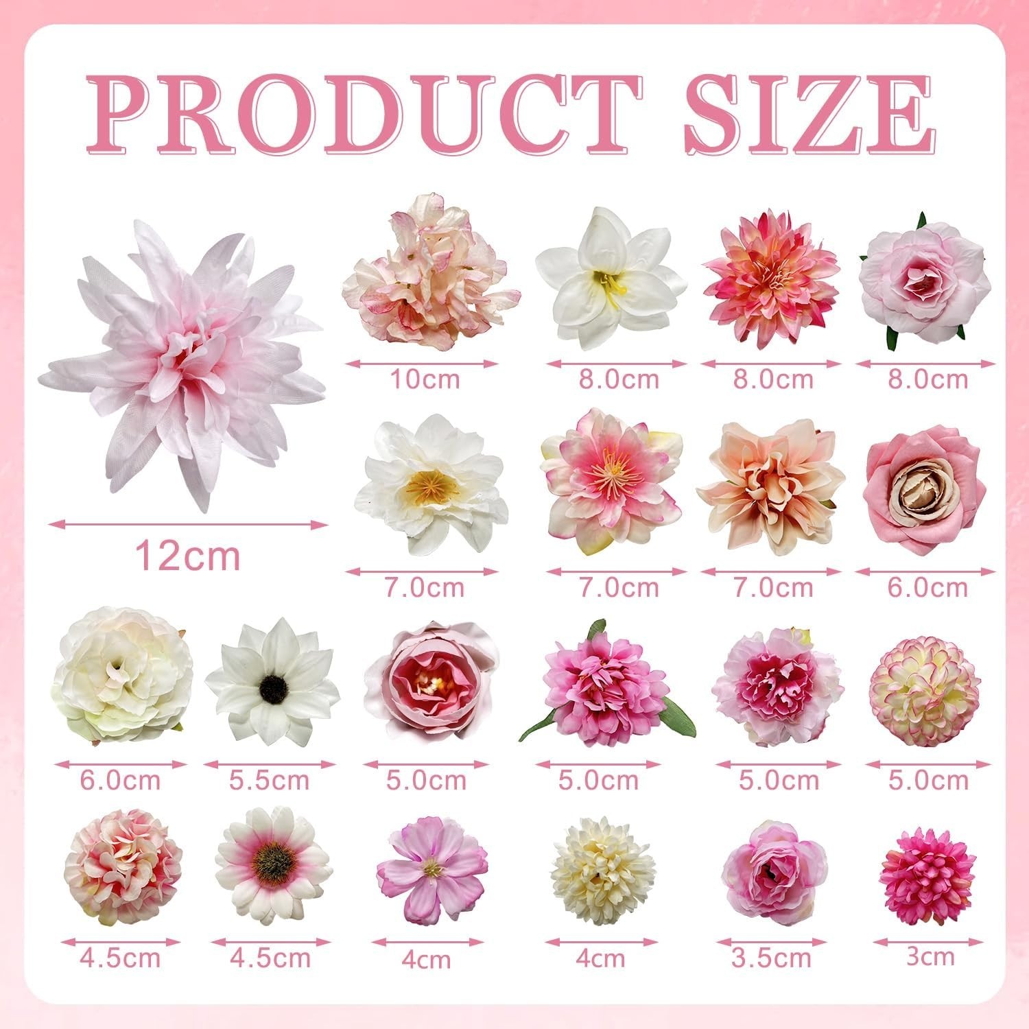 Bulk Artificial Pink Silk Rose Flower Heads for DIY Crafts and Decorations