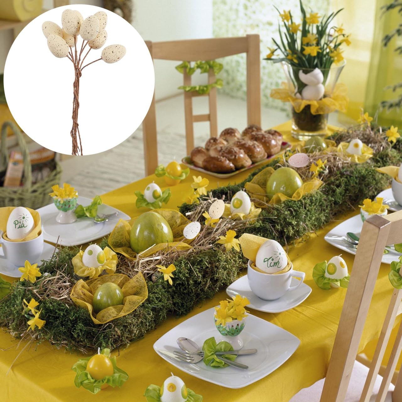 27pcs Easter Spotted Decoration Picks Lifelike Branch Ornaments for Holiday P…