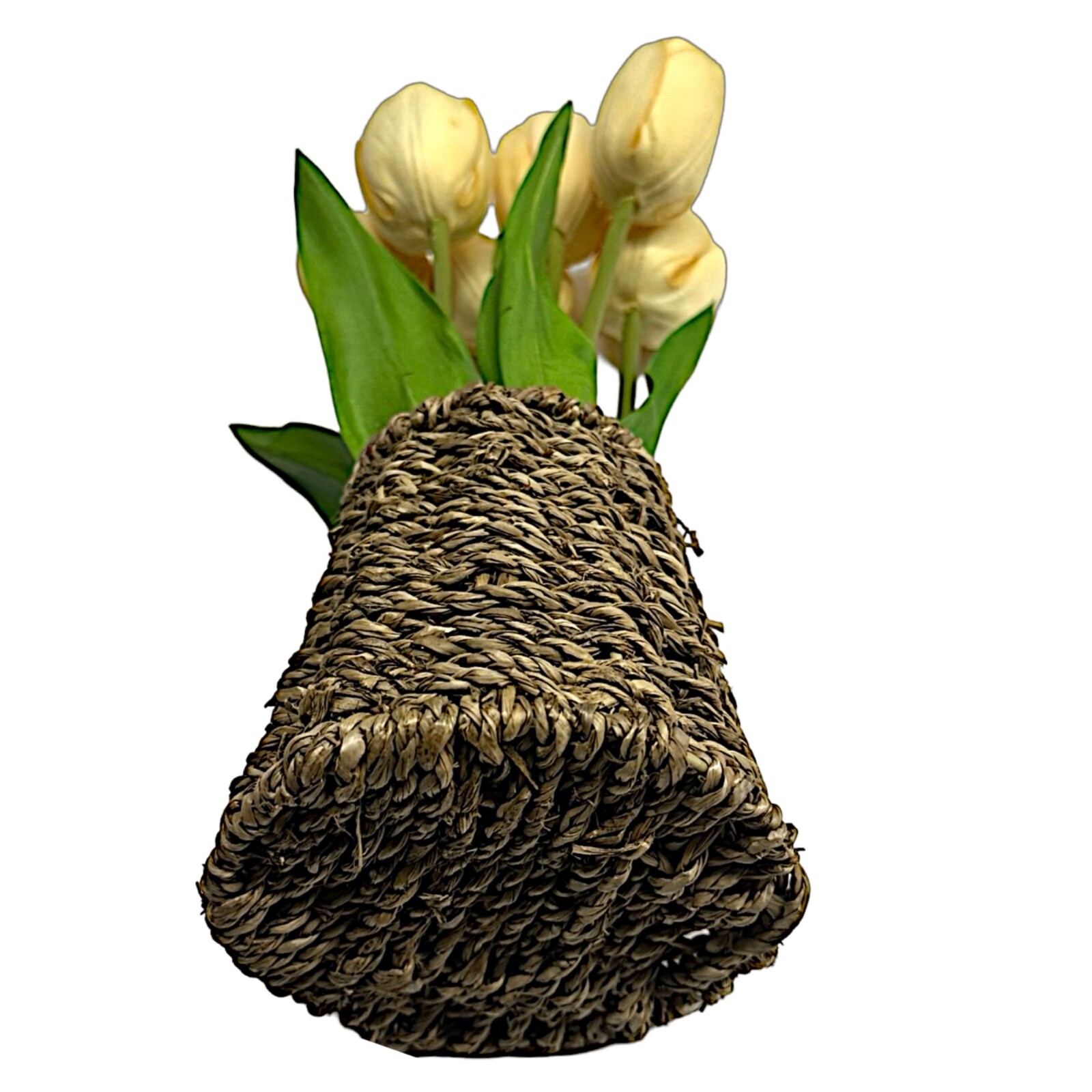Artificial Yellow 6-tulip Bouquet Decor 8.5”. Garden Pot Home Spring