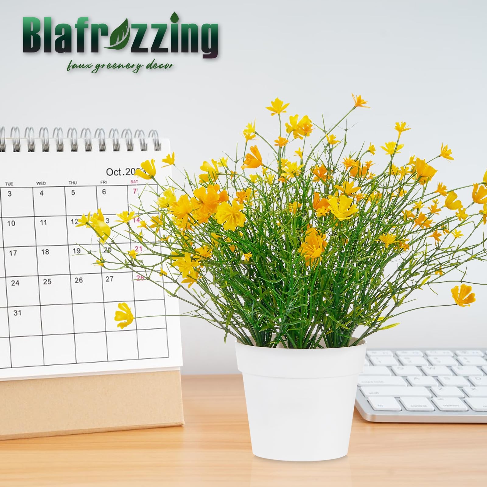 Babys Breath Potted Fake Plants with Flowers Faux Plants Indoor for Home Offi…