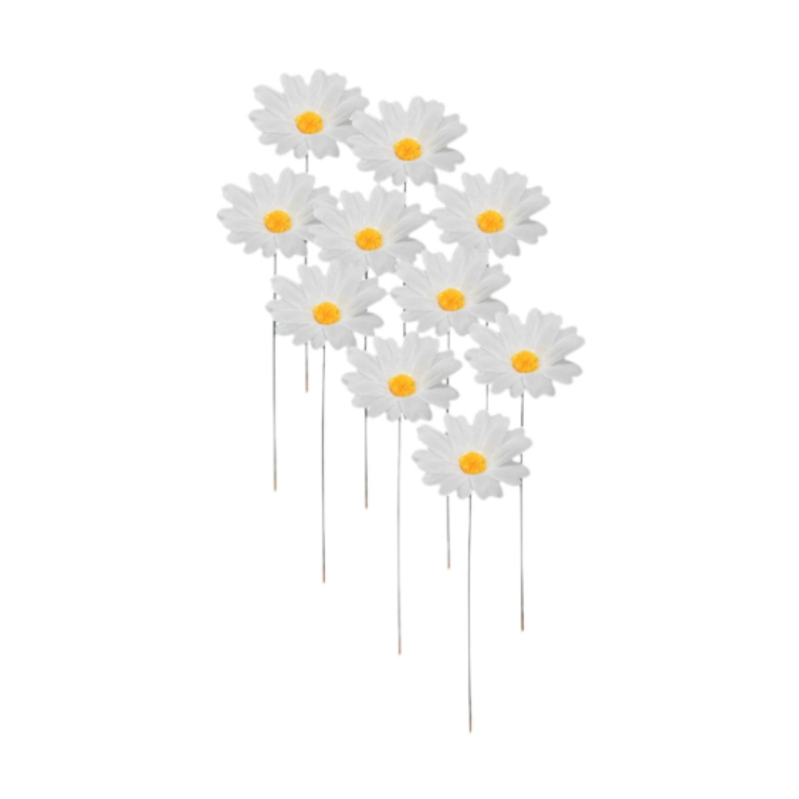10Pcs Daisy Flower Stakes Plant Flower Stake Outdoor Decor Stake for Lawn