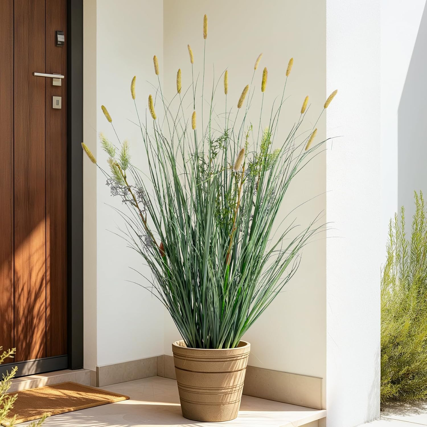 Lifelike Faux Plastic Plantas Synthetic Pampas Grass Indoor Outdoor Realistic Fl