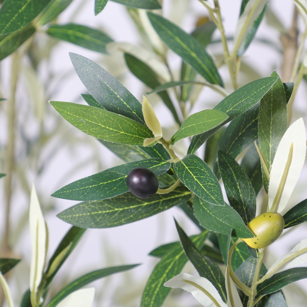 Artificial Olive Tree 8.2FT Tall Faux Plant with White Pot Indoor Decor